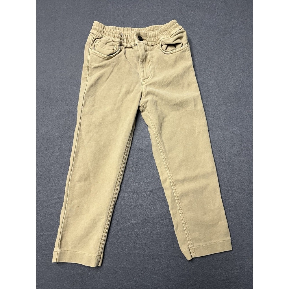 Faherty Stretch Terry Jeans Kids Size 5 Beige Tan 5 Pkt Design Cotton NWOT